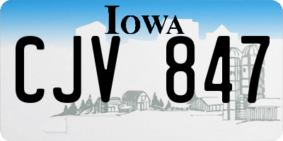 IA license plate CJV847