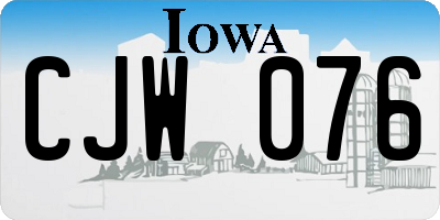 IA license plate CJW076
