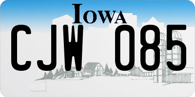 IA license plate CJW085