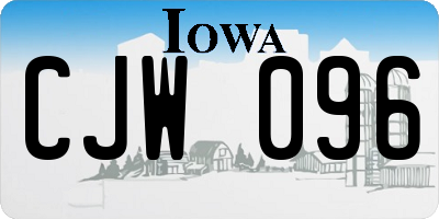 IA license plate CJW096