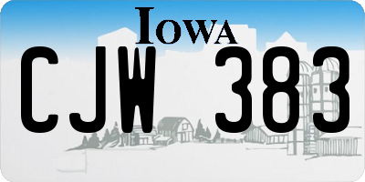 IA license plate CJW383
