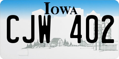 IA license plate CJW402