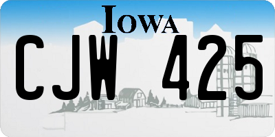IA license plate CJW425