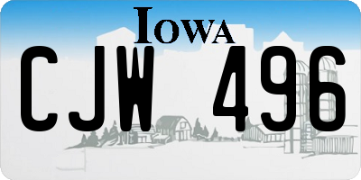 IA license plate CJW496