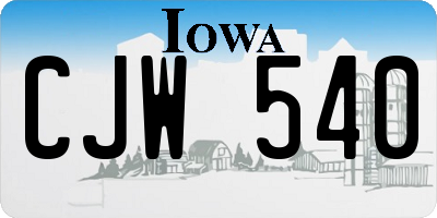IA license plate CJW540