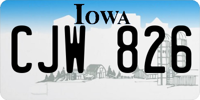 IA license plate CJW826