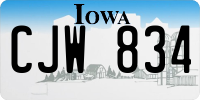 IA license plate CJW834