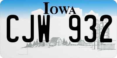 IA license plate CJW932