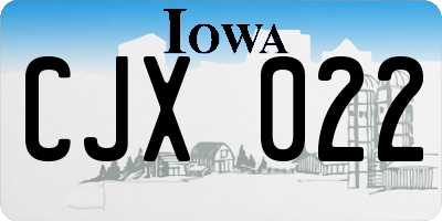 IA license plate CJX022