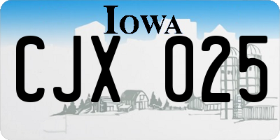 IA license plate CJX025