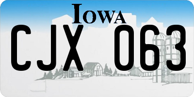 IA license plate CJX063