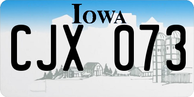 IA license plate CJX073