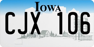 IA license plate CJX106