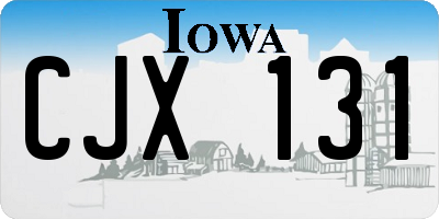 IA license plate CJX131