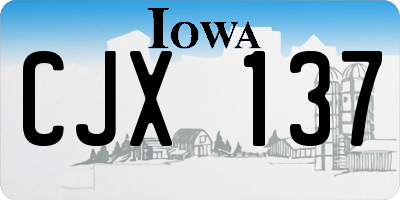 IA license plate CJX137