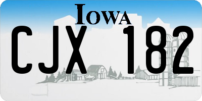 IA license plate CJX182