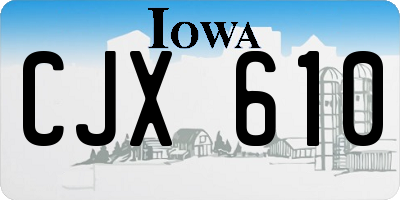 IA license plate CJX610