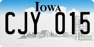 IA license plate CJY015