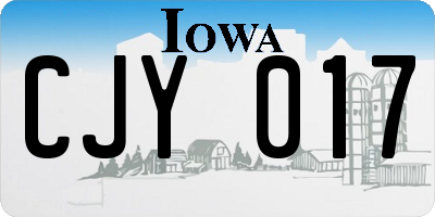 IA license plate CJY017