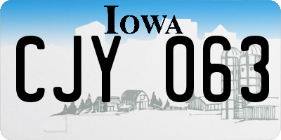 IA license plate CJY063