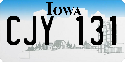 IA license plate CJY131