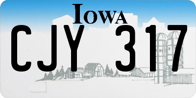 IA license plate CJY317