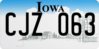 IA license plate CJZ063