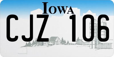 IA license plate CJZ106