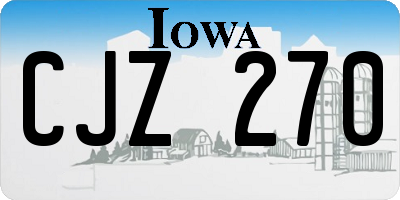 IA license plate CJZ270