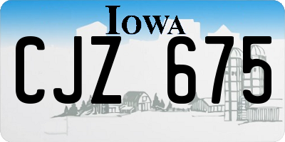 IA license plate CJZ675