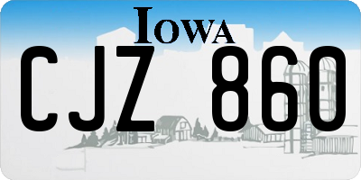 IA license plate CJZ860