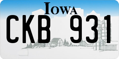 IA license plate CKB931