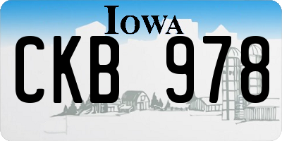 IA license plate CKB978