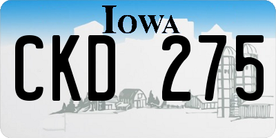 IA license plate CKD275