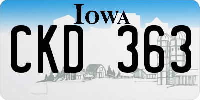 IA license plate CKD363