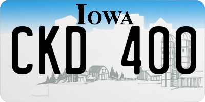 IA license plate CKD400