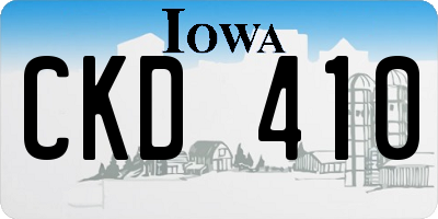 IA license plate CKD410