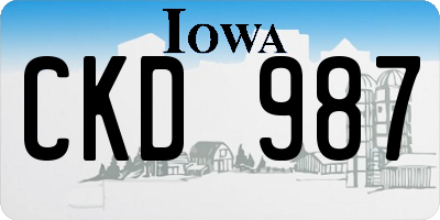 IA license plate CKD987