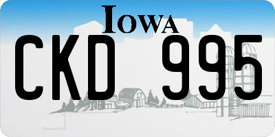 IA license plate CKD995