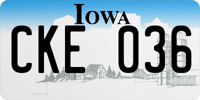 IA license plate CKE036