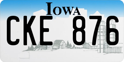 IA license plate CKE876