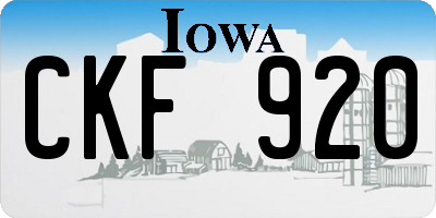 IA license plate CKF920