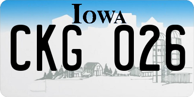 IA license plate CKG026
