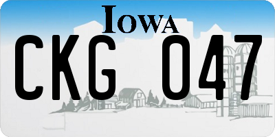 IA license plate CKG047