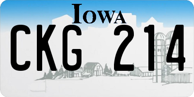 IA license plate CKG214