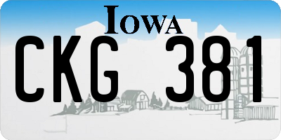IA license plate CKG381