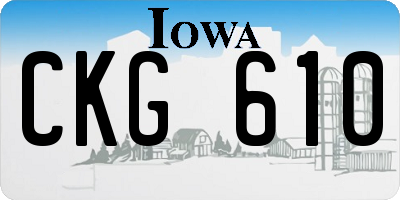IA license plate CKG610