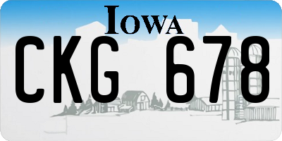 IA license plate CKG678