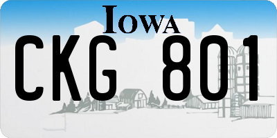 IA license plate CKG801
