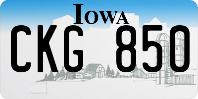 IA license plate CKG850